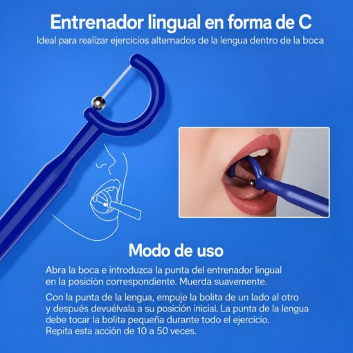 Modo de uso del entrenador lingual en forma de C